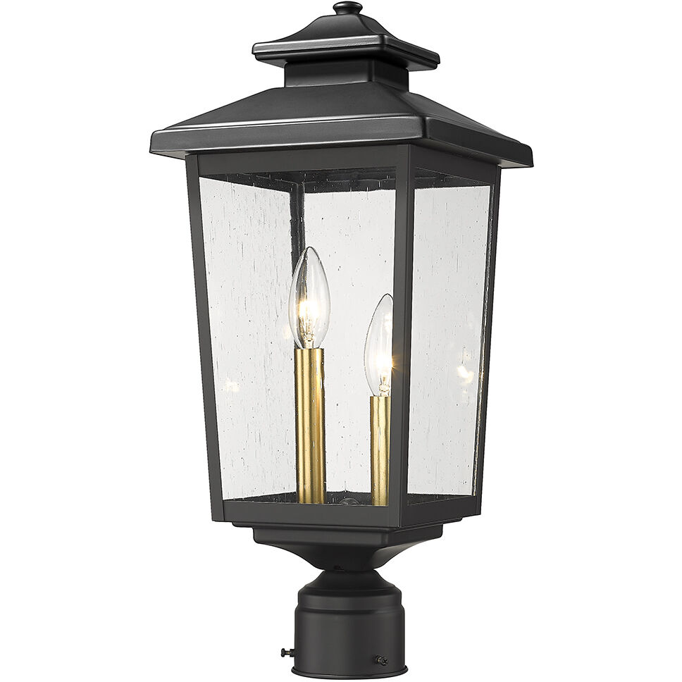 Eldrick 2 Light 18.8 inch Powder Coated Black Outdoor Post Lantern